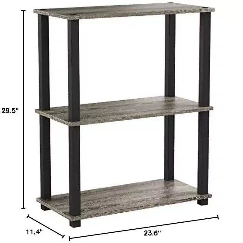 Scaffale a Scala Compatto a 3 Ripiani Reversibile – Truciolato, Nessun Attrezzo Necessario