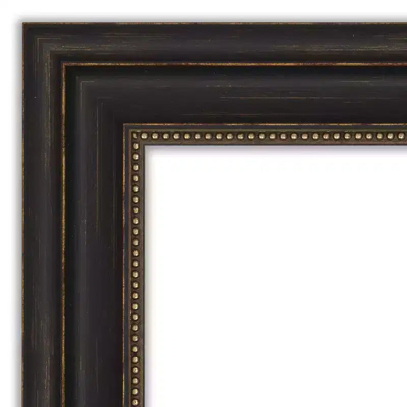 Specchio da parete rettangolare moderno 41" x 29" senza smusso – Cornice in polistirene color bronzo brunito