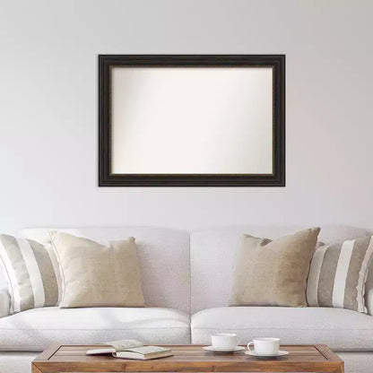 Specchio da parete rettangolare moderno 41" x 29" senza smusso – Cornice in polistirene color bronzo brunito