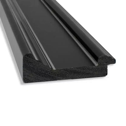 Specchio da parete rettangolare moderno 44" x 33" non smussato con cornice nera e accessori di montaggio