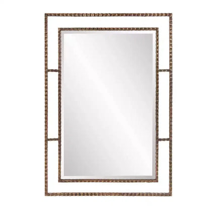 Howard Elliott 33"x23" Gavin Metal Framed Wall and Accent Mirror: Iron Rectangle, No Assembly, Modern Decor