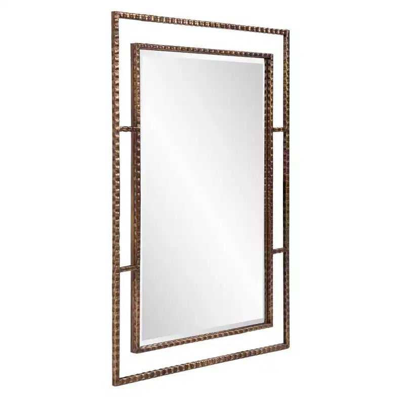 Specchio da parete rettangolare industriale moderno in ferro 33" x 23" – Nessun assemblaggio richiesto