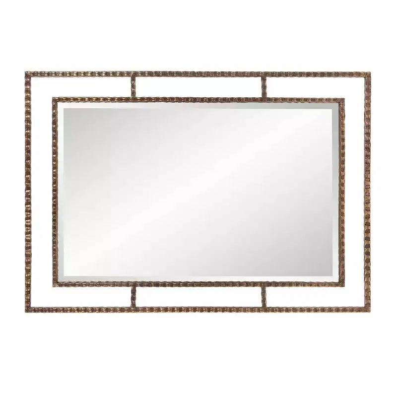 Specchio da parete rettangolare industriale moderno in ferro 33" x 23" – Nessun assemblaggio richiesto