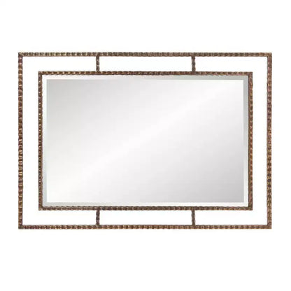 Specchio da parete rettangolare industriale moderno in ferro 33" x 23" – Nessun assemblaggio richiesto