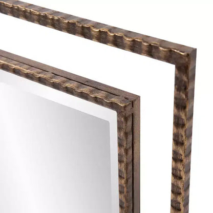 Specchio da parete rettangolare industriale moderno in ferro 33" x 23" – Nessun assemblaggio richiesto