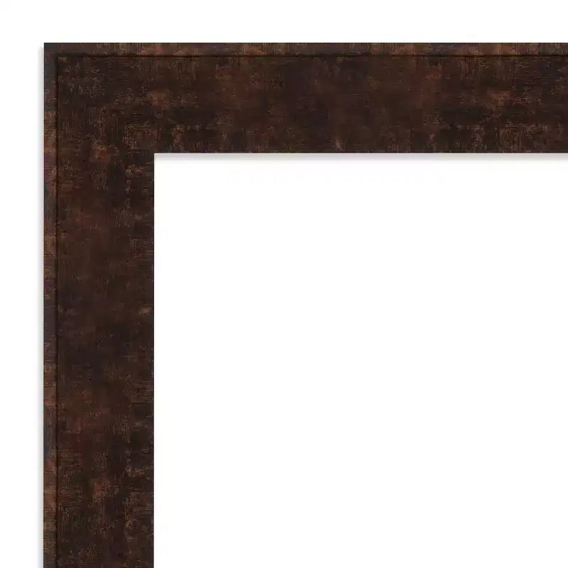 Specchio da parete rettangolare non bisellato 32" x 26" per bagno – Cornice sottile bronzo maculato