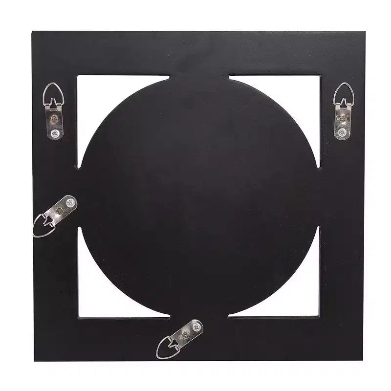 Specchio da parete quadrato da 12" con portacandela integrato – Cornice in legno argentato