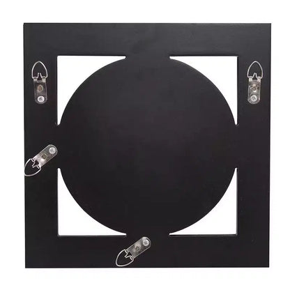 Specchio da parete quadrato da 12" con portacandela integrato – Cornice in legno argentato