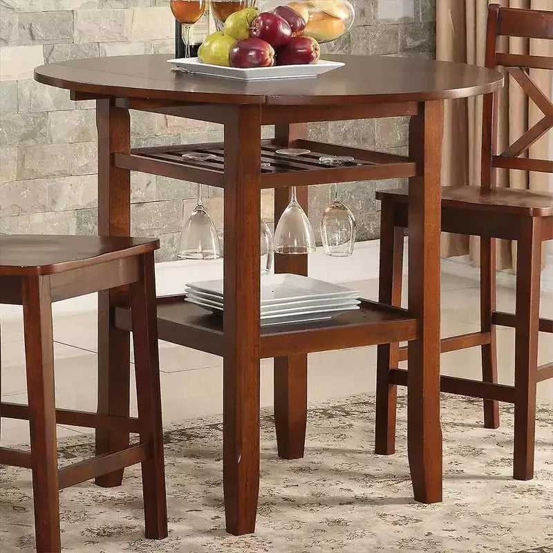 Tavolo da pranzo rotondo in legno di ciliegio da 40" – Base a piedistallo classica