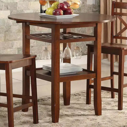 Tavolo da pranzo rotondo in legno di ciliegio da 40" – Base a piedistallo classica