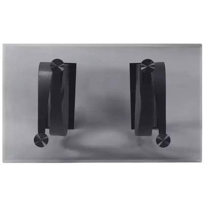 Tavolo da pranzo moderno rettangolare con piano in vetro bisellato da 58" e base a doppio piedistallo
