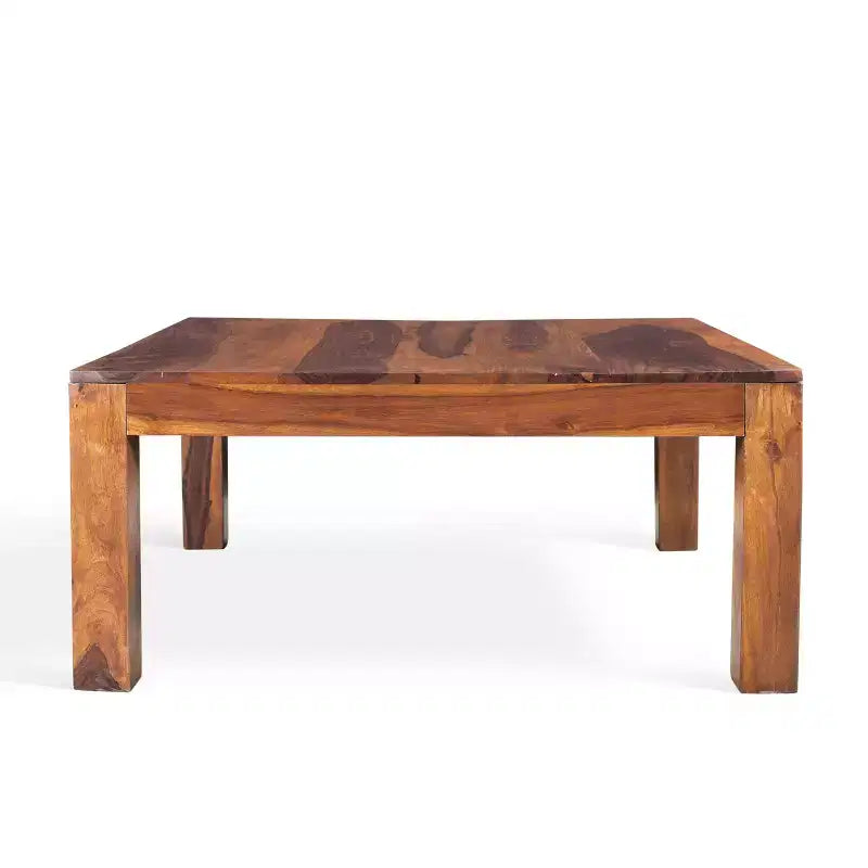 Tavolino basso quadrato fatto a mano in legno massello di sheesham marrone – Stile rustico moderno