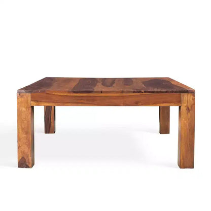 Tavolino basso quadrato fatto a mano in legno massello di sheesham marrone – Stile rustico moderno