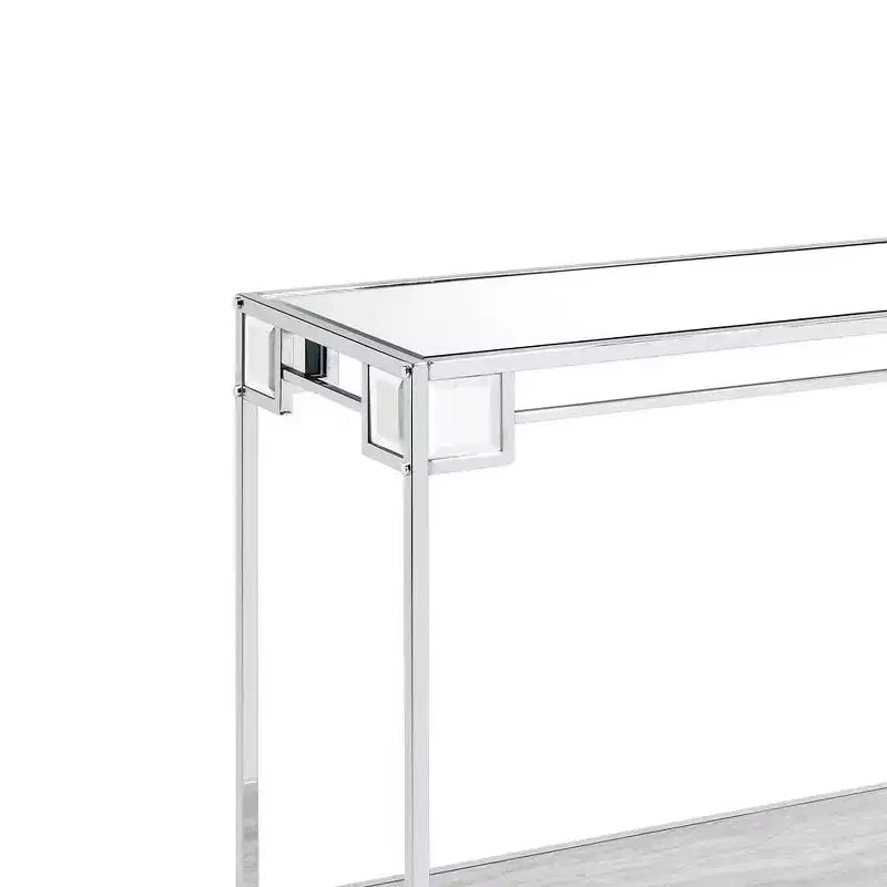 Tavolino d'appoggio con specchio cromato da 44" – Tavolino da salotto glamour