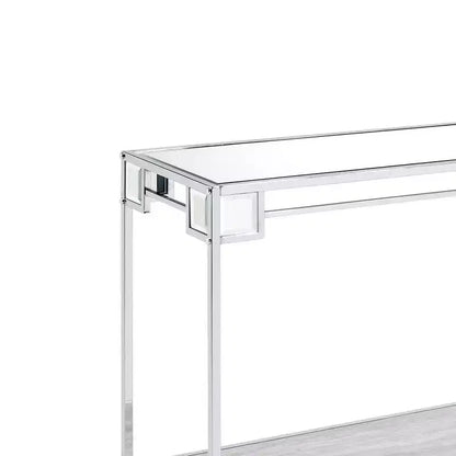 Tavolino d'appoggio con specchio cromato da 44" – Tavolino da salotto glamour