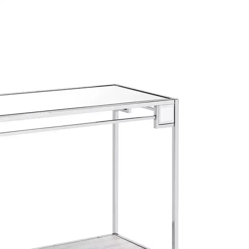 Tavolino d'appoggio con specchio cromato da 44" – Tavolino da salotto glamour