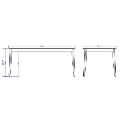 Tavolo da pranzo Tudor da 70,86" – Tavolo da pranzo moderno in legno