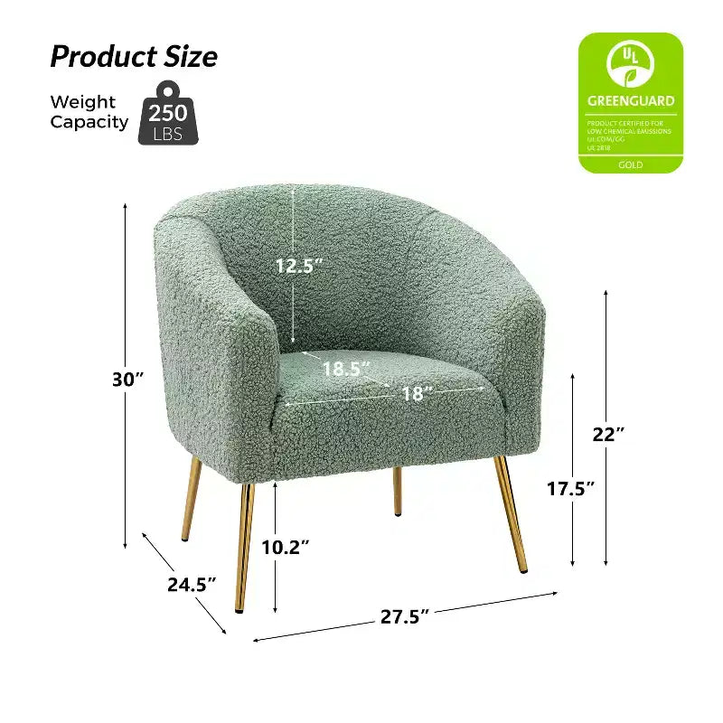Poltrona a botte contemporanea Vicenza – Rivestimento in poliestere e gambe in metallo