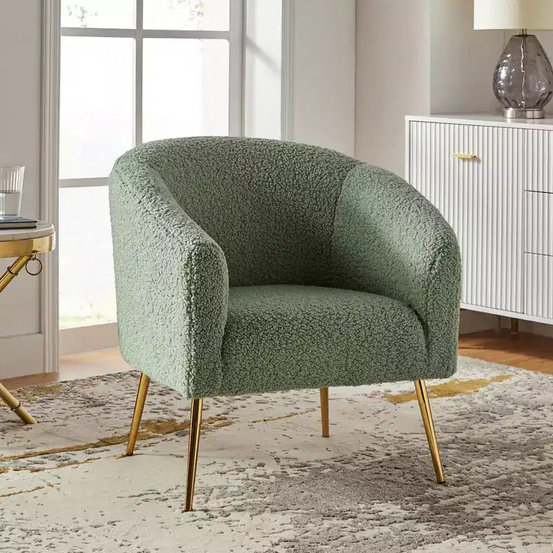 Poltrona a botte contemporanea Vicenza – Rivestimento in poliestere e gambe in metallo