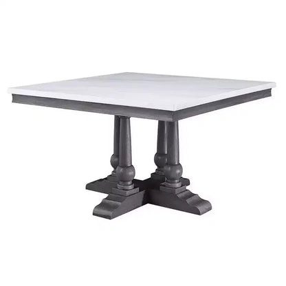 Tavolo da pranzo quadrato in marmo grigio quercia da 48" – 4 posti, nessun assemblaggio