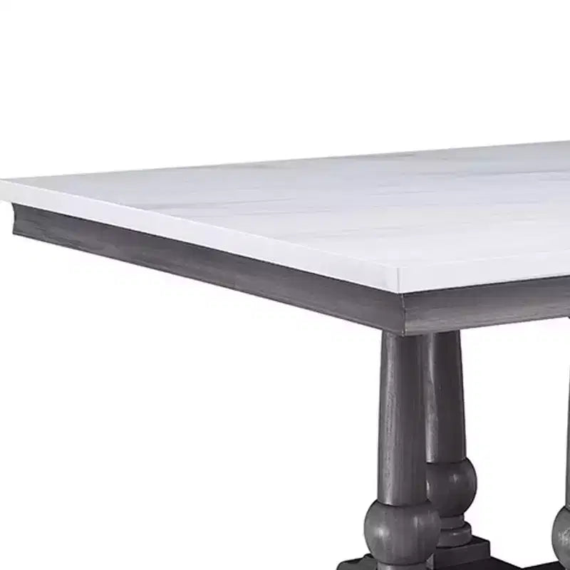 Tavolo da pranzo quadrato in marmo grigio quercia da 48" – 4 posti, nessun assemblaggio