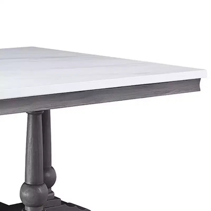 Tavolo da pranzo quadrato in marmo grigio quercia da 48" – 4 posti, nessun assemblaggio