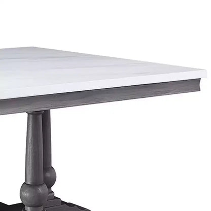 Tavolo da pranzo quadrato in marmo grigio quercia da 48" – 4 posti, nessun assemblaggio