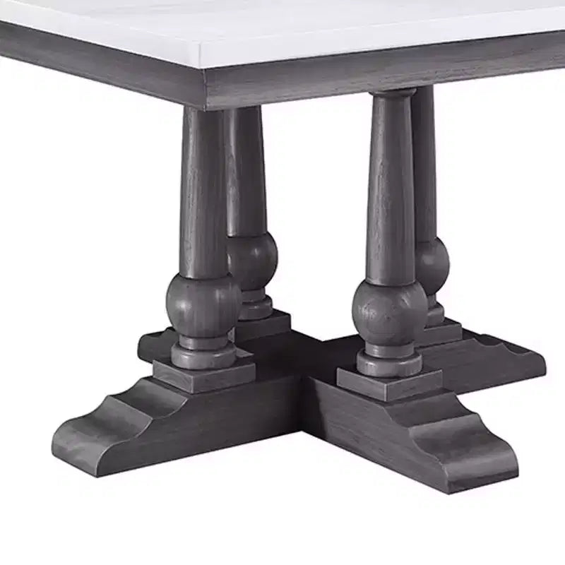 Tavolo da pranzo quadrato in marmo grigio quercia da 48" – 4 posti, nessun assemblaggio