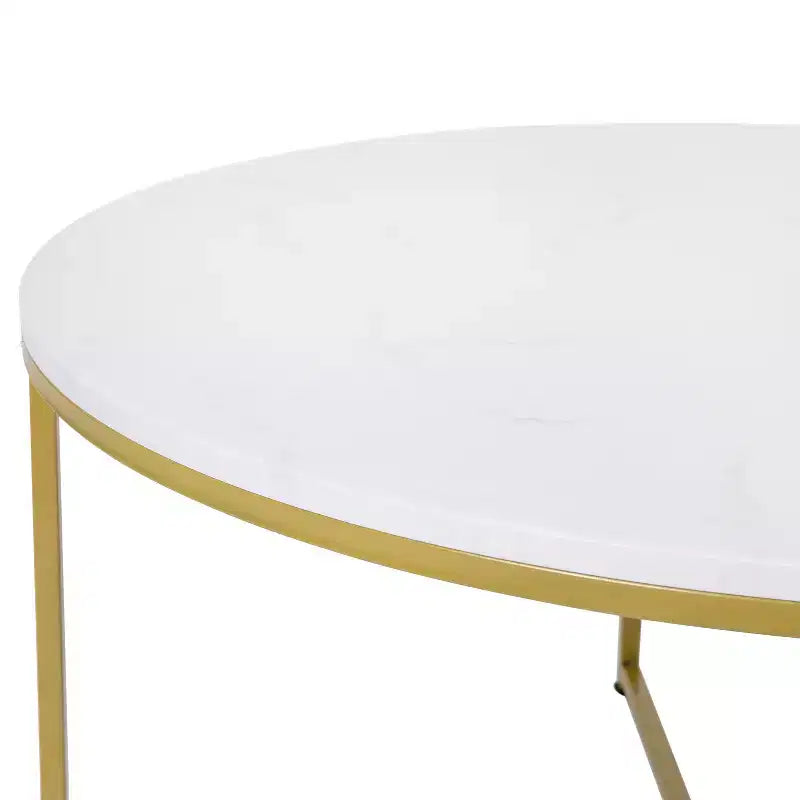 Tavolino da Caffè Laminato con Base a Croce in Metallo