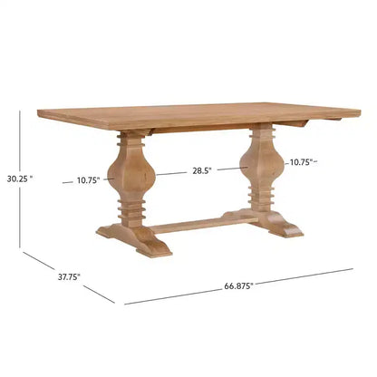 Tavolo da Pranzo Classico in Legno Massello – Piano Ampio per i Pasti in Famiglia