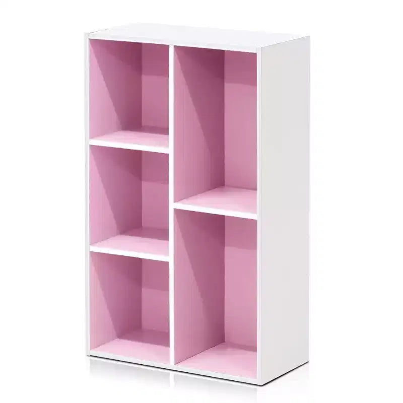 Furinno 5-Cube Reversible Open Storage Bookcase Multi-Use Organizer Cabinet