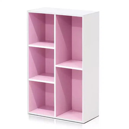 Furinno 5-Cube Reversible Open Storage Bookcase Multi-Use Organizer Cabinet