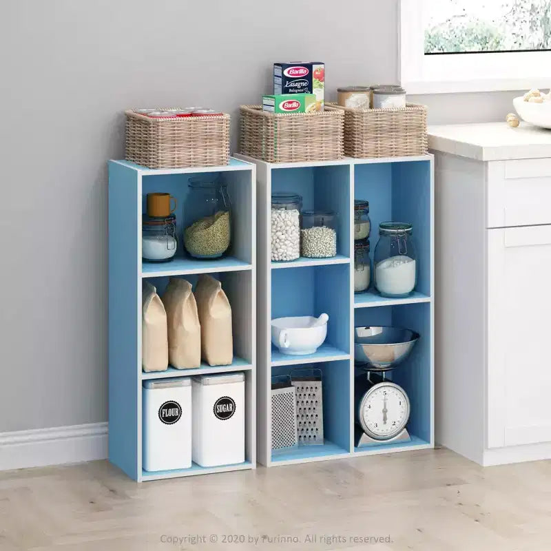 Libreria aperta reversibile a 5 cubi – Legno composito di grado CARB
