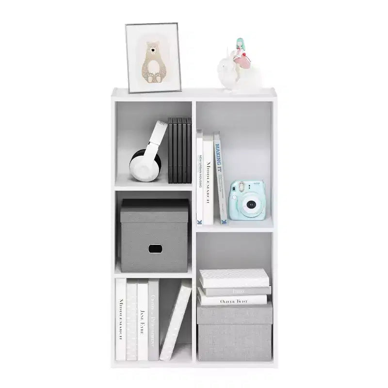 Libreria aperta reversibile a 5 cubi – Legno composito di grado CARB