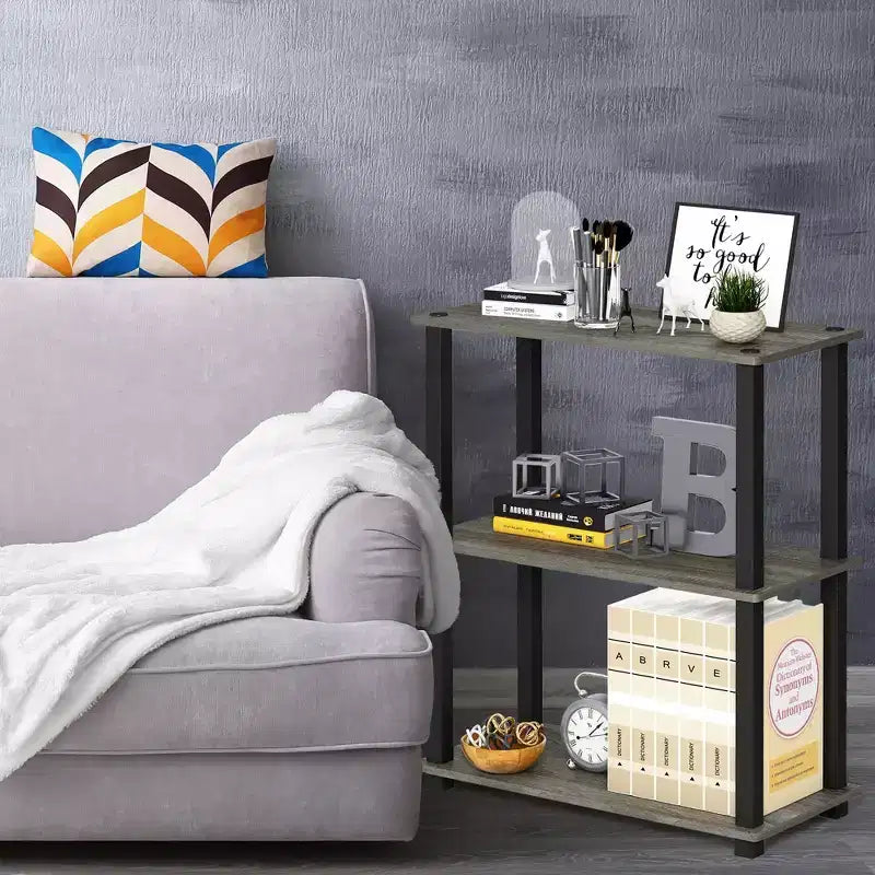 Scaffale a Scala Compatto a 3 Ripiani Reversibile – Truciolato, Nessun Attrezzo Necessario
