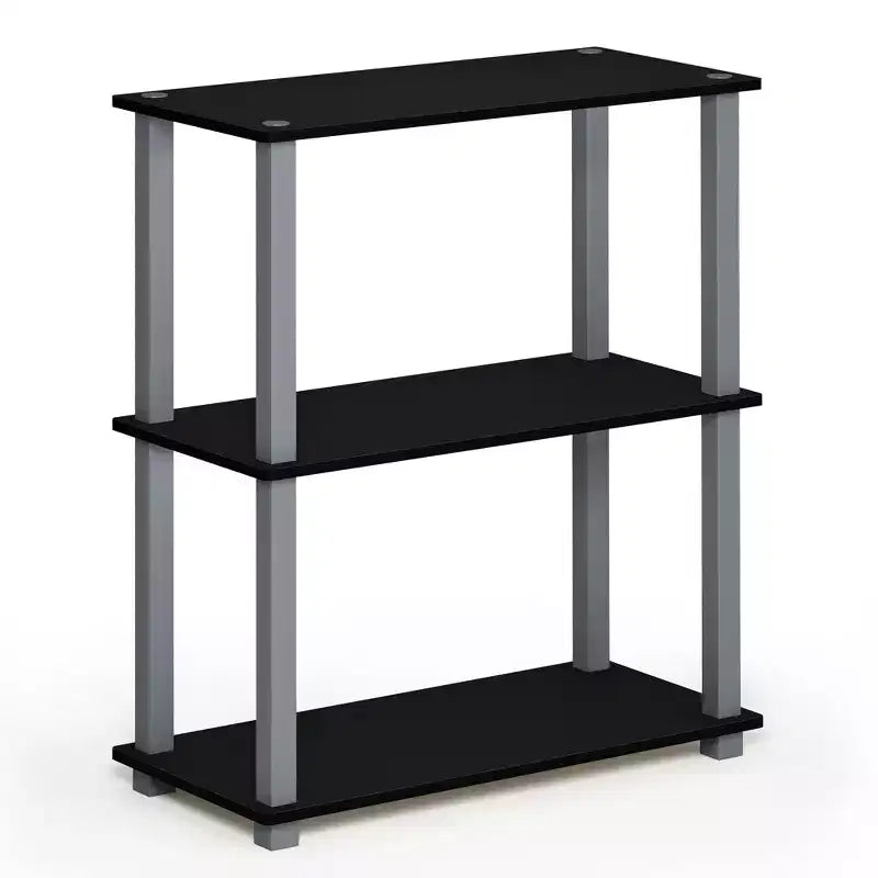 Furinno Reversible 3-Tier Compact Ladder Bookshelf Multipurpose Shelf Display Rack with Square Tube