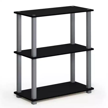 Furinno Reversible 3-Tier Compact Ladder Bookshelf Multipurpose Shelf Display Rack with Square Tube