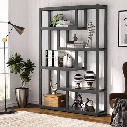 Libreria sfalsata a 6 ripiani – Stile industriale vintage