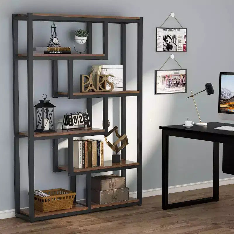 Libreria sfalsata a 6 ripiani – Stile industriale vintage