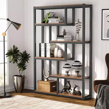 Libreria sfalsata a 6 ripiani – Stile industriale vintage