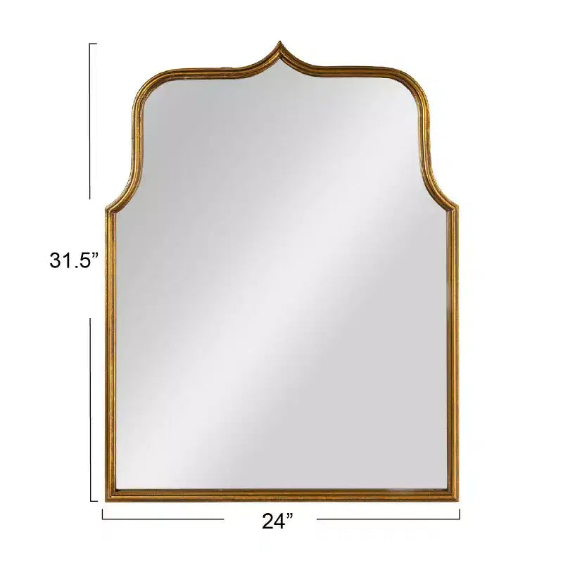 Specchio da Parete con Cornice ad Arco in Ferro – 61 cm L x 80 cm A, Montaggio a Parete