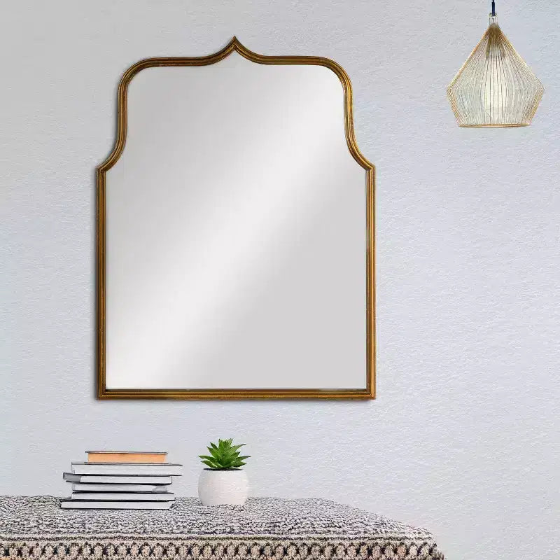 Specchio da Parete con Cornice ad Arco in Ferro – 61 cm L x 80 cm A, Montaggio a Parete