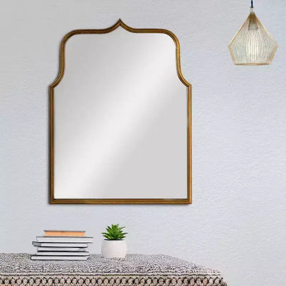 Specchio da Parete con Cornice ad Arco in Ferro – 61 cm L x 80 cm A, Montaggio a Parete