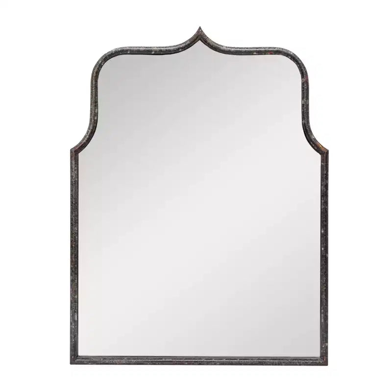 Specchio da Parete con Cornice ad Arco in Ferro – 61 cm L x 80 cm A, Montaggio a Parete