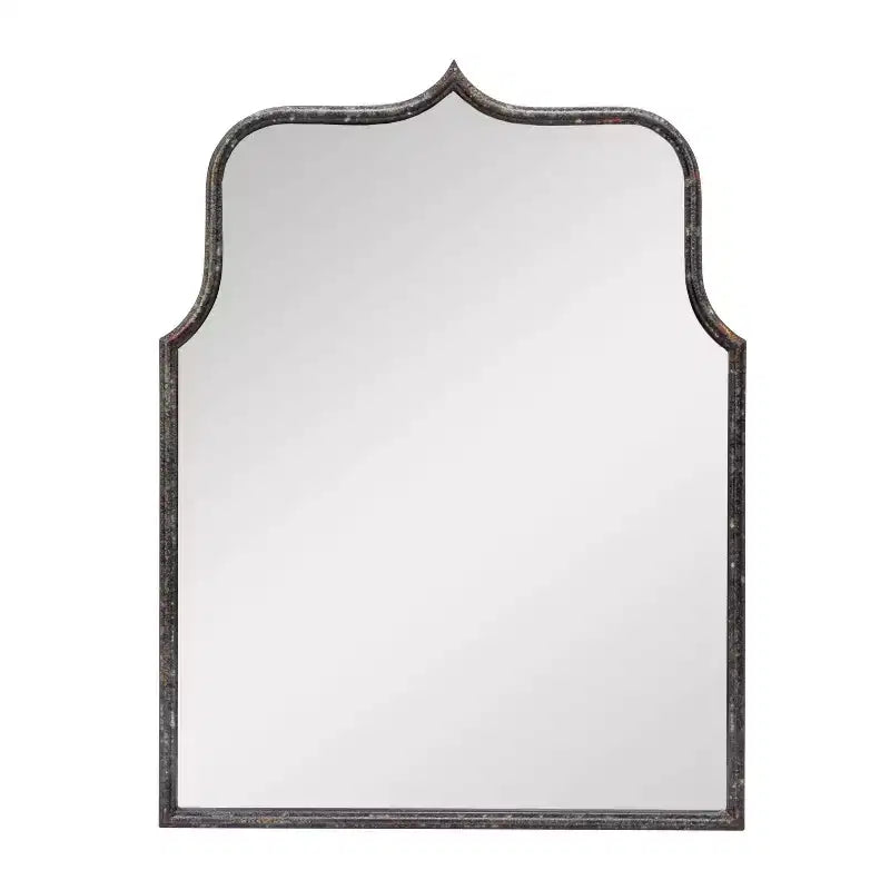 Specchio da Parete con Cornice ad Arco in Ferro – 61 cm L x 80 cm A, Montaggio a Parete