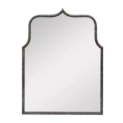 Specchio da Parete con Cornice ad Arco in Ferro – 61 cm L x 80 cm A, Montaggio a Parete