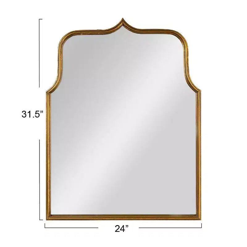 Specchio da Parete con Cornice ad Arco in Ferro – 61 cm L x 80 cm A, Montaggio a Parete