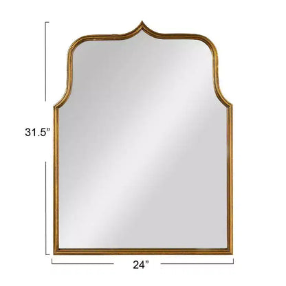 Specchio da Parete con Cornice ad Arco in Ferro – 61 cm L x 80 cm A, Montaggio a Parete