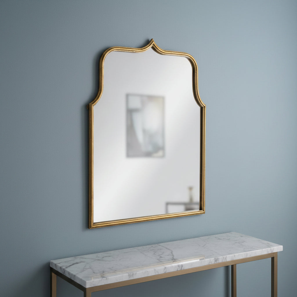 Storied Home Arched Metal Framed Wall Mirror