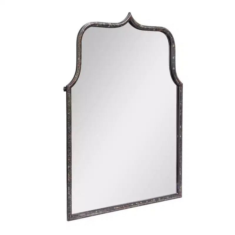 Specchio da Parete con Cornice ad Arco in Ferro – 61 cm L x 80 cm A, Montaggio a Parete